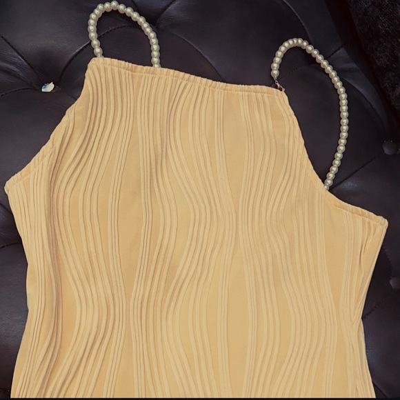 RIHOAS Dresses & Skirts - RIHOAS The Wave Textured Pearl Strap Midi Dress XS
